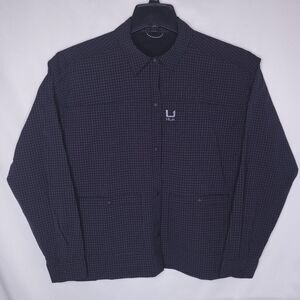 Huk Shirt Womens Medium Check Black Vented UPF